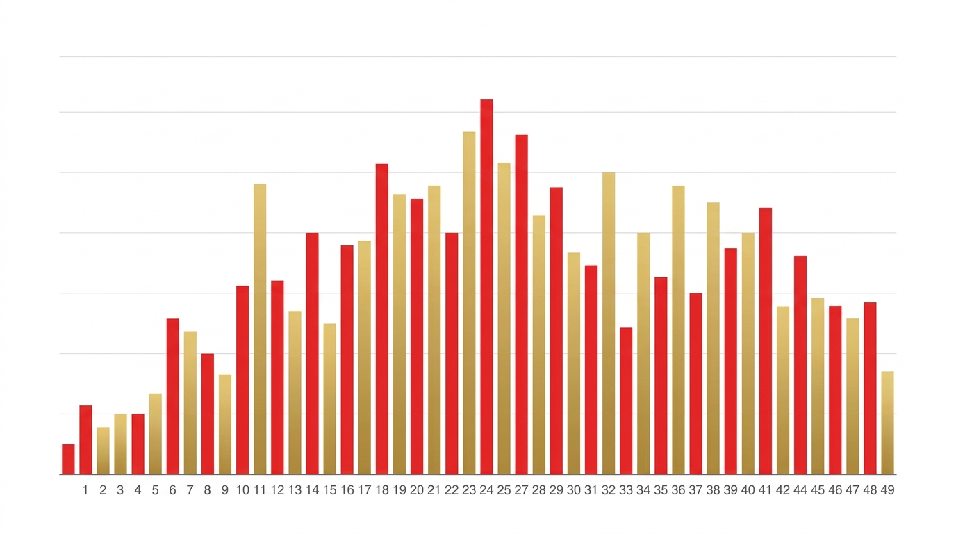 Diagramm mit Haufigkeit der Lotto-Zahlen